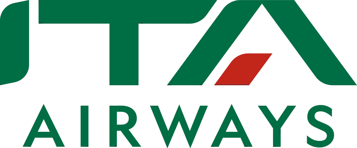 ITA Airways logo in green and red font